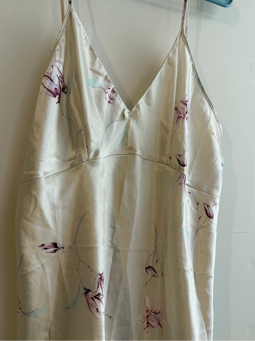 Vintage Silky Cream Floral Slip Dress - Picture 3 of 7